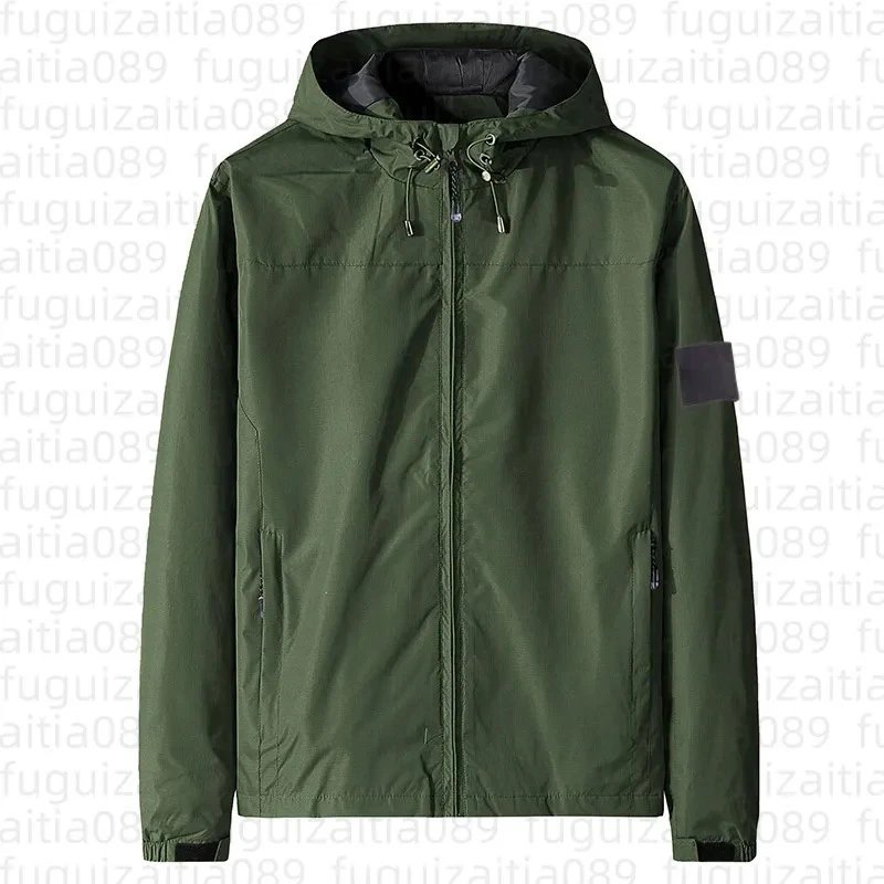 Design Hooded Windbreaker Jacket Gray Outerwear - 11