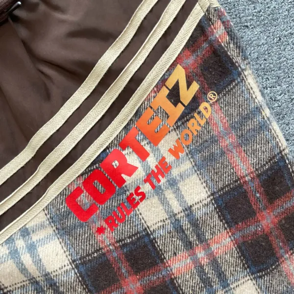 Corteiz Plaid Panel Shorts Black / Blue - 12