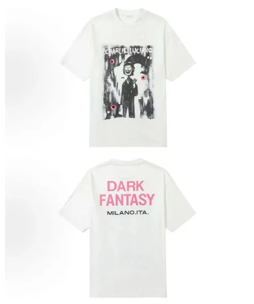 Design Charlie Luciano Maleficent x Aurora Graphic Print Off-White T-Shirt T-Shirts - 18