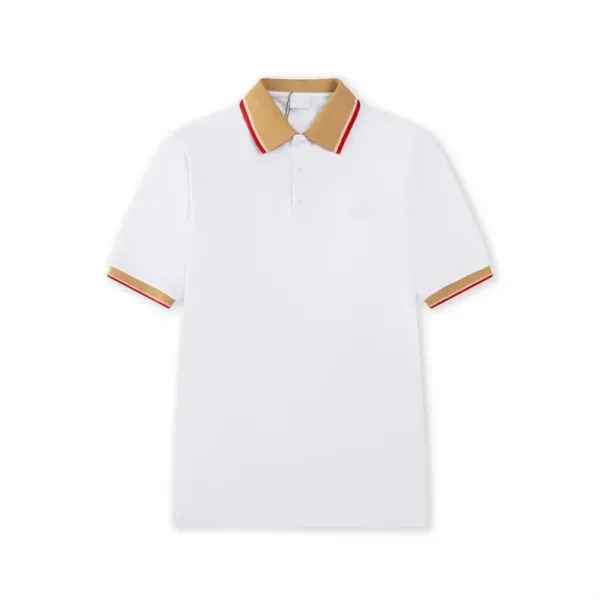 Design Classic Collar Polo White with Beige and Red Trim Polo Tops Polo - 18
