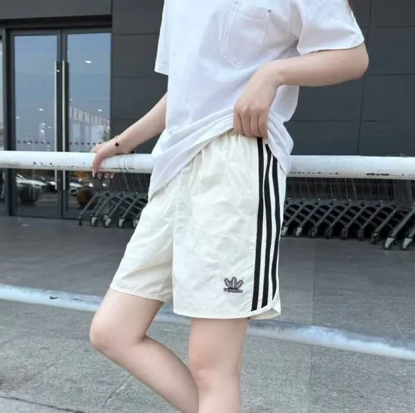 Adidas Originals Three-Stripe Shorts Beige Shorts - 1