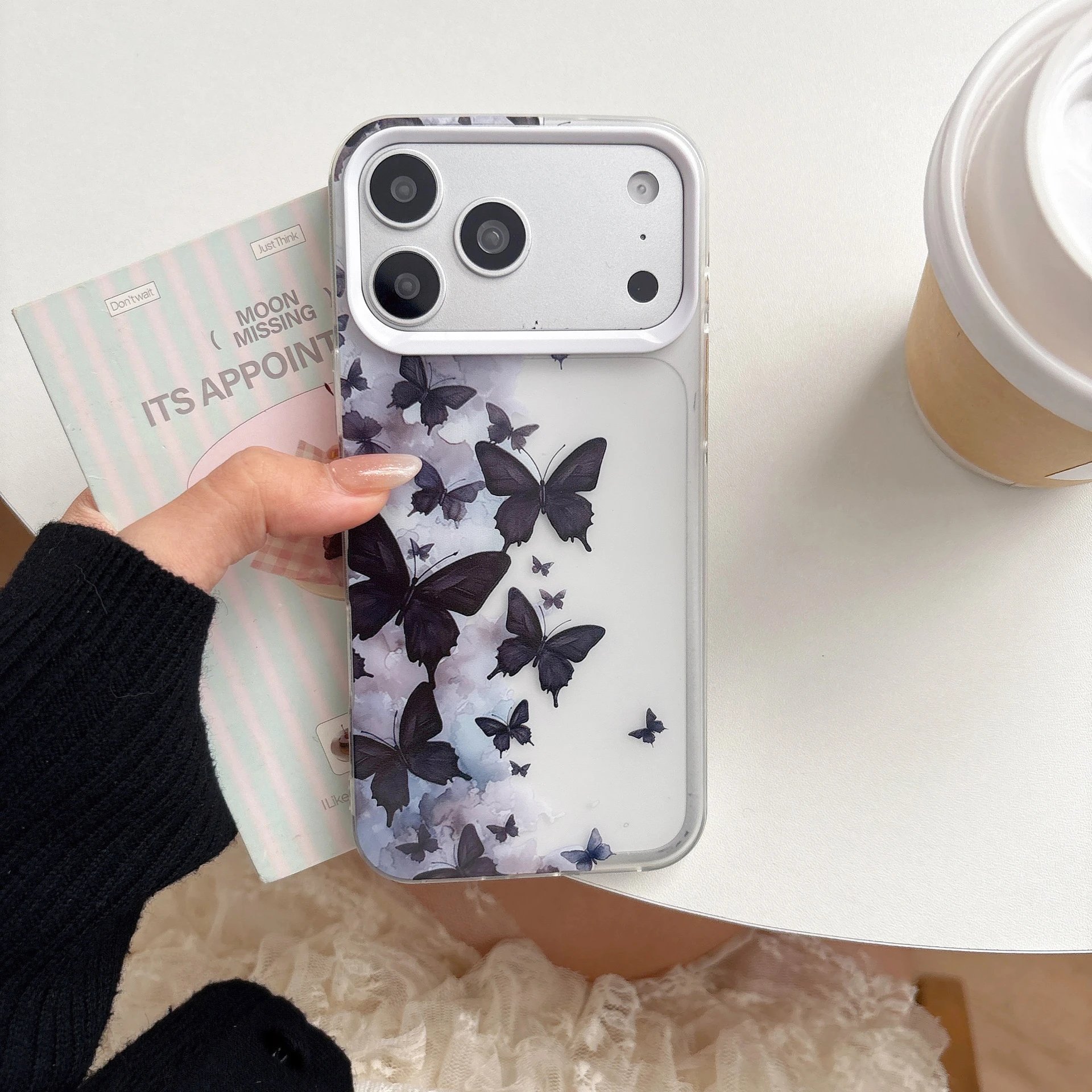 Design Butterfly Floral Print Transparent Phone Case - 3