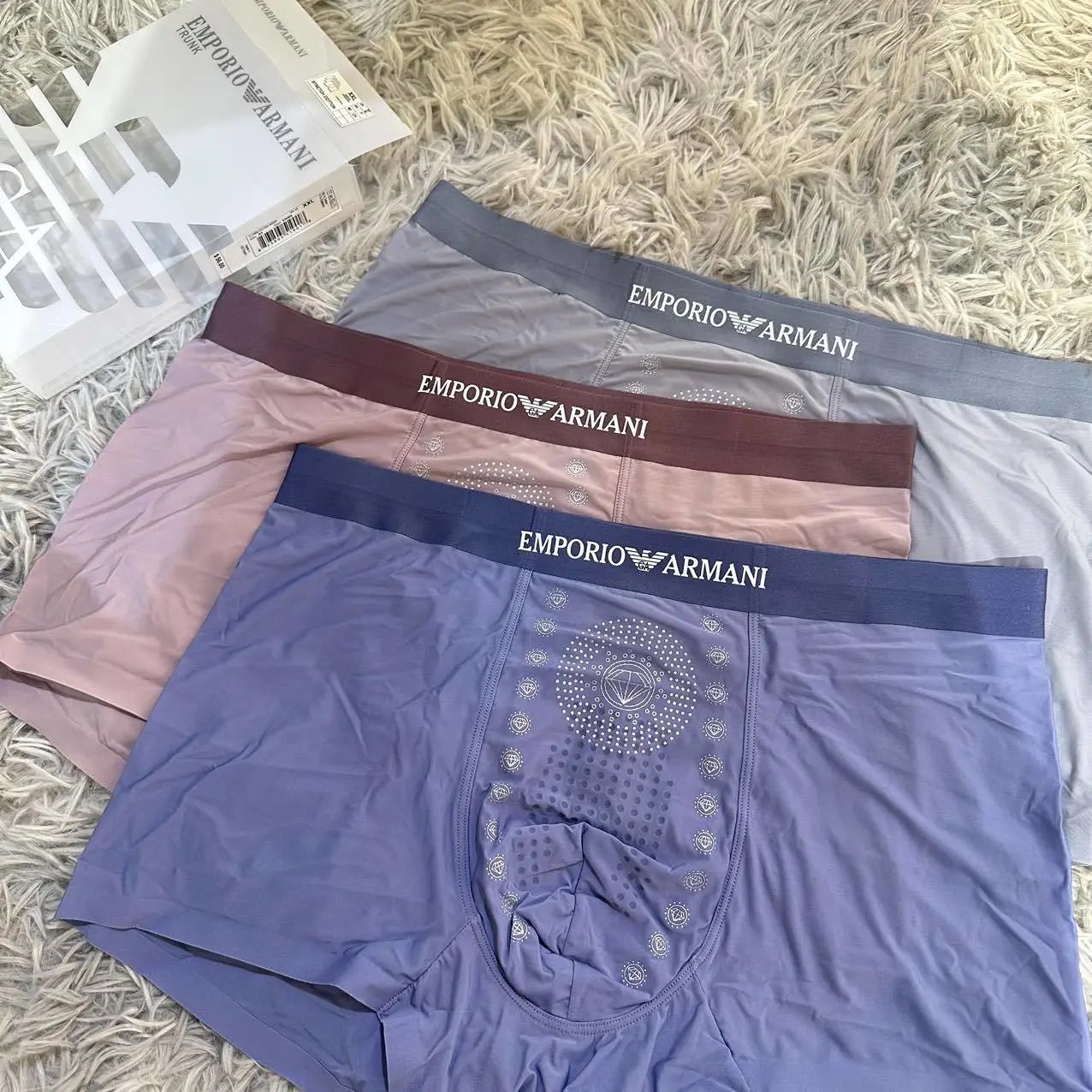 Emporio Armani Trunk Box Set in Blue, Navy, and Teal Underwear - 2