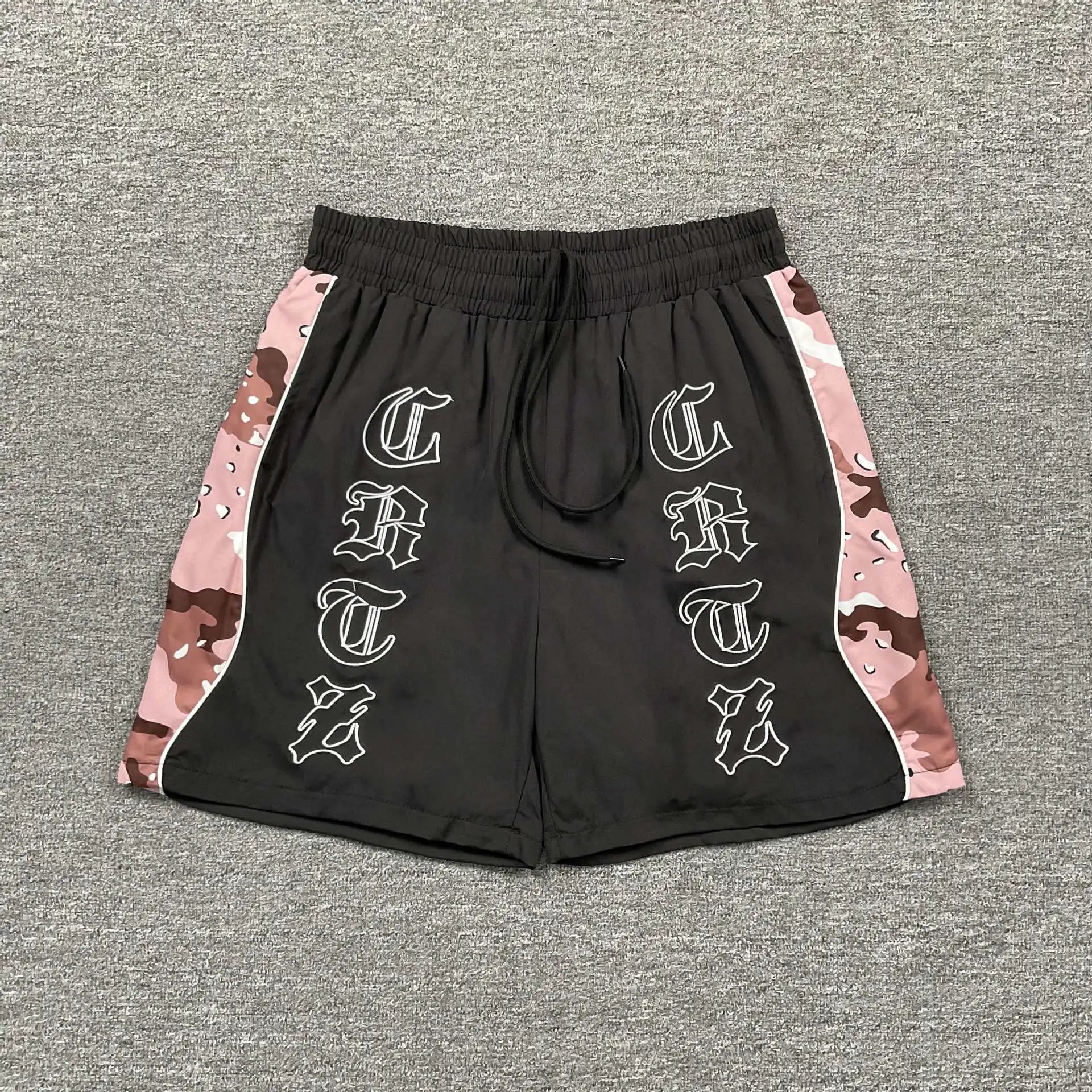 Corteiz Camo Side-Stripe Shorts Gray - 8