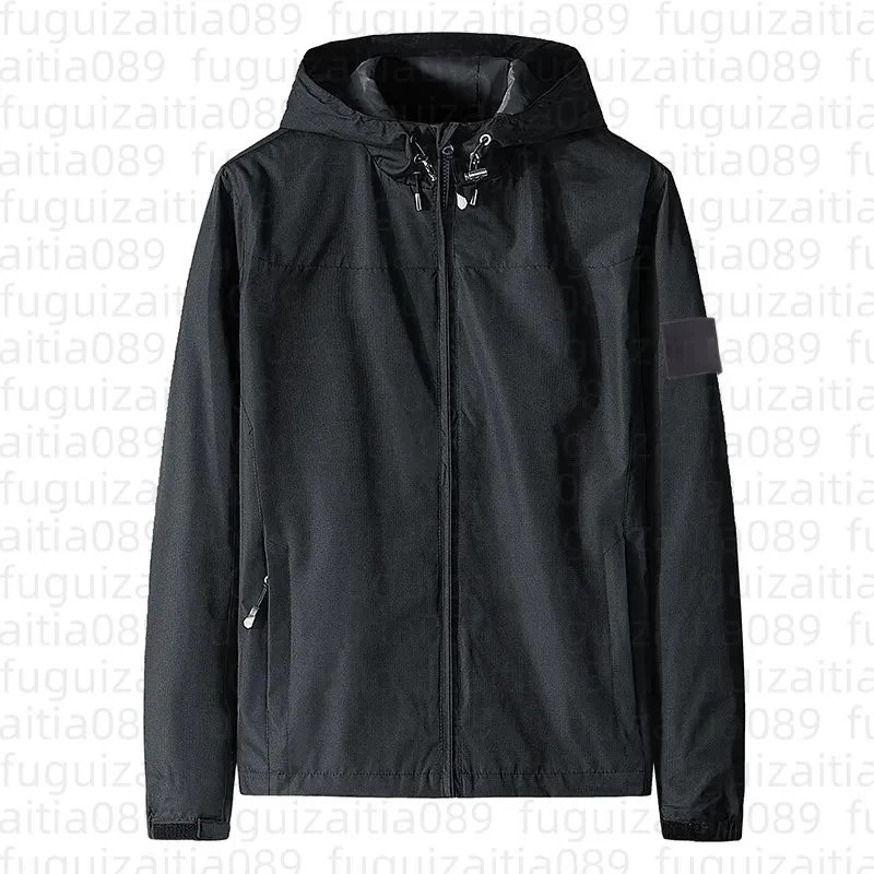 Design Hooded Windbreaker Jacket Gray Outerwear - 9