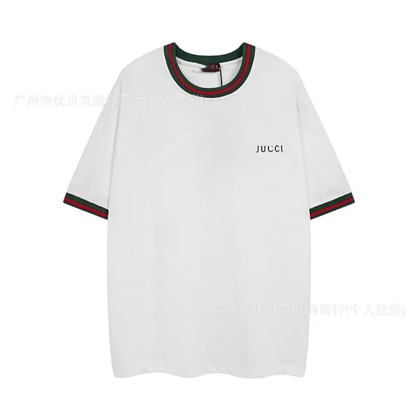 Design Gucci Jucci White T-Shirt with Red-Green Trim T-Shirts - 1