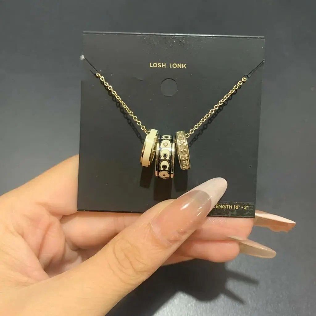 Narrow Gold Black Three-Ring - 008