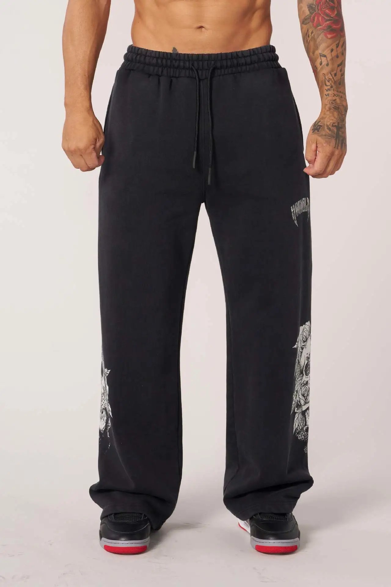 Design Houndla Skull & Roses Brown Sweatpants - 15