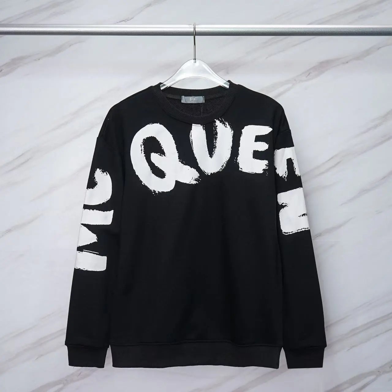 Alexander McQueen Painted Logo Brown Crewneck Sweater - 7