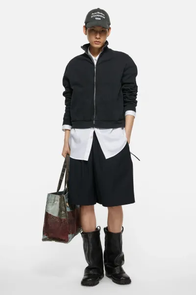 Acne Studios Script Logo Zip-Up Jacket Navy Outerwear - 9