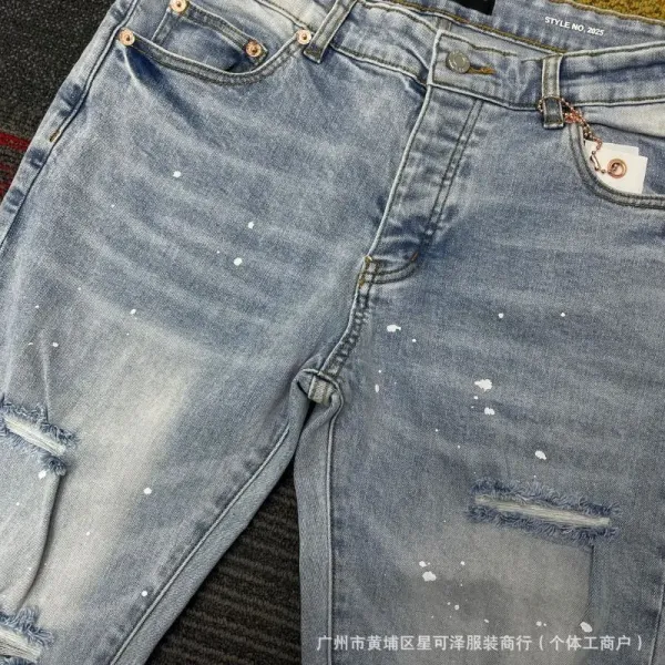 Design Acid Wash Distressed Black Jeans - 5
