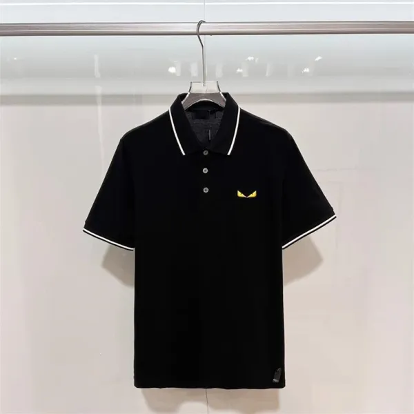 Prada Logo Patch Polo Black with Red and White Trim Polo Shirt - 5
