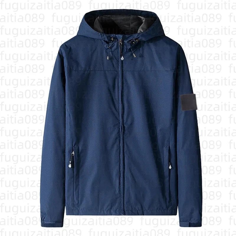 Design Hooded Windbreaker Jacket Gray Outerwear - 2