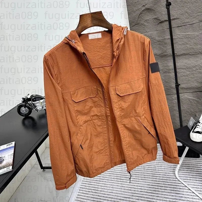 Design Hooded Windbreaker Jacket Gray Outerwear - 8