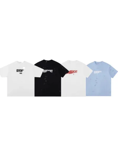 Givenchy Distressed Logo Print White T-Shirt - 2