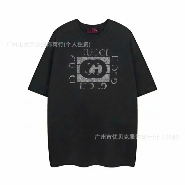 Gucci Logo Print Oversized Black T-Shirt - 1