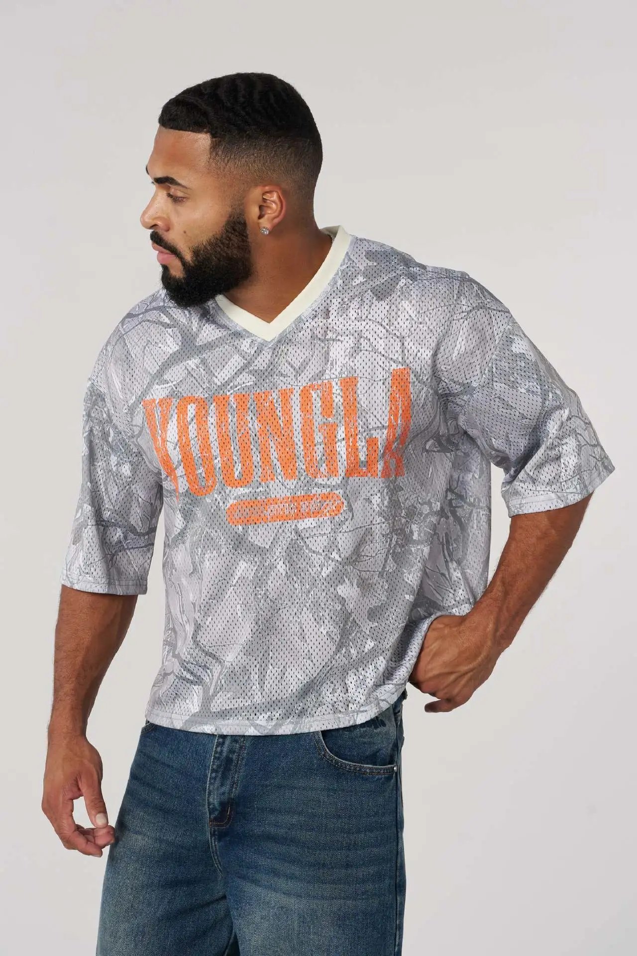 Design YOUNGLA Skull Mesh Jersey Navy Jersey - 18