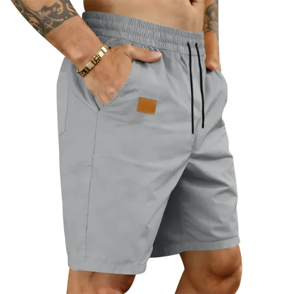 Design Drawstring Waist Shorts Black - 23