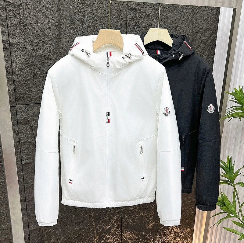 Moncler Hooded Windbreaker White Outerwear - 8