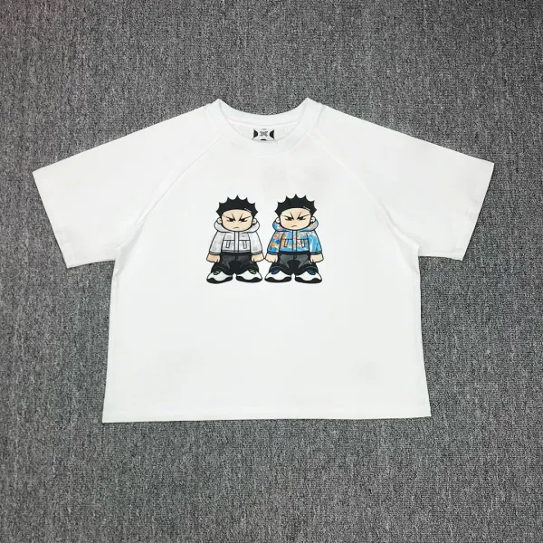 Design Chibi Duo Graphic Print White T-Shirt - 1