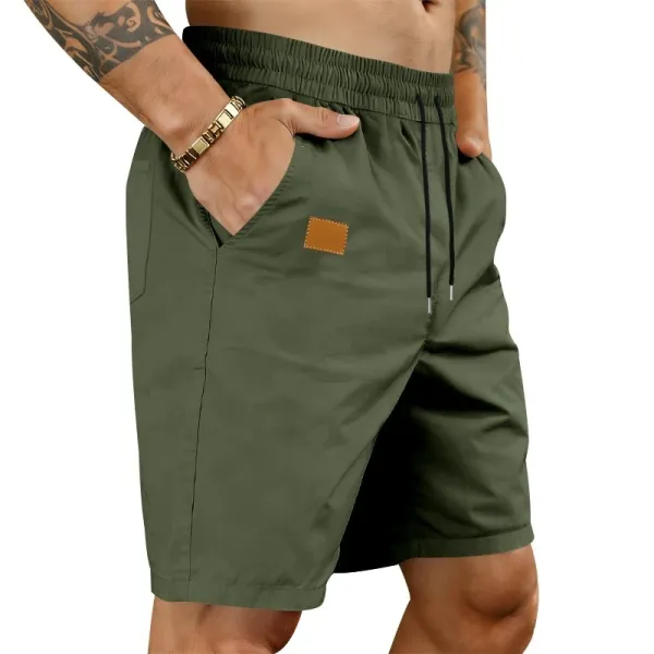 Design Drawstring Waist Shorts Black - 30