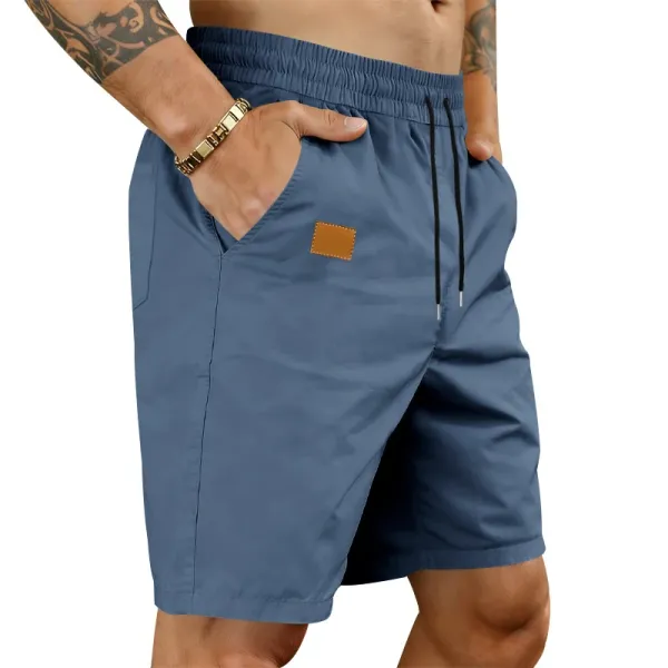 Design Drawstring Waist Shorts Black - 44