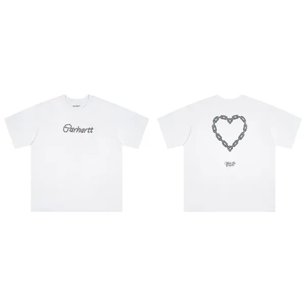 Carhartt x Unknown Collaborator Chain Heart Graphic T-Shirt White - 1
