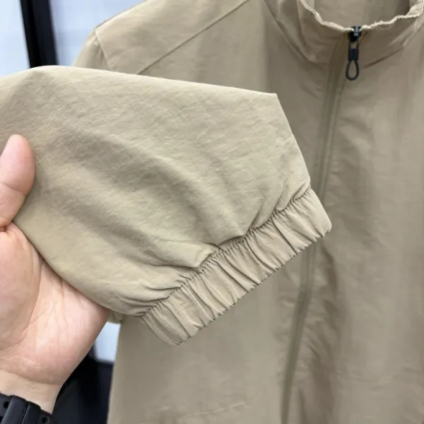 Design Fleece-Lined Windbreaker Gray Jacket Outerwear - 10