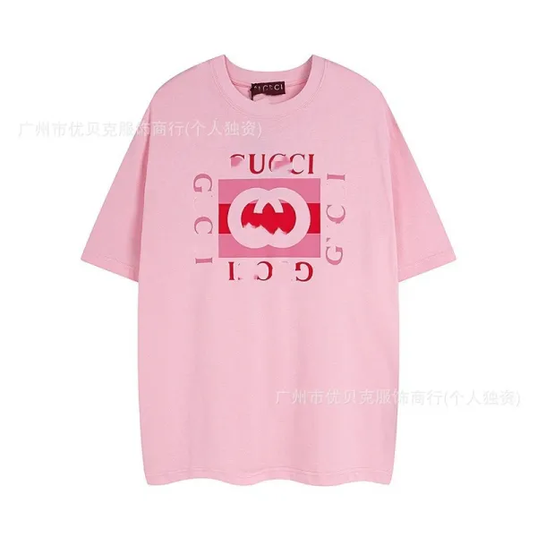 Gucci GG Marmont Print Pink Oversized T-Shirt - 1