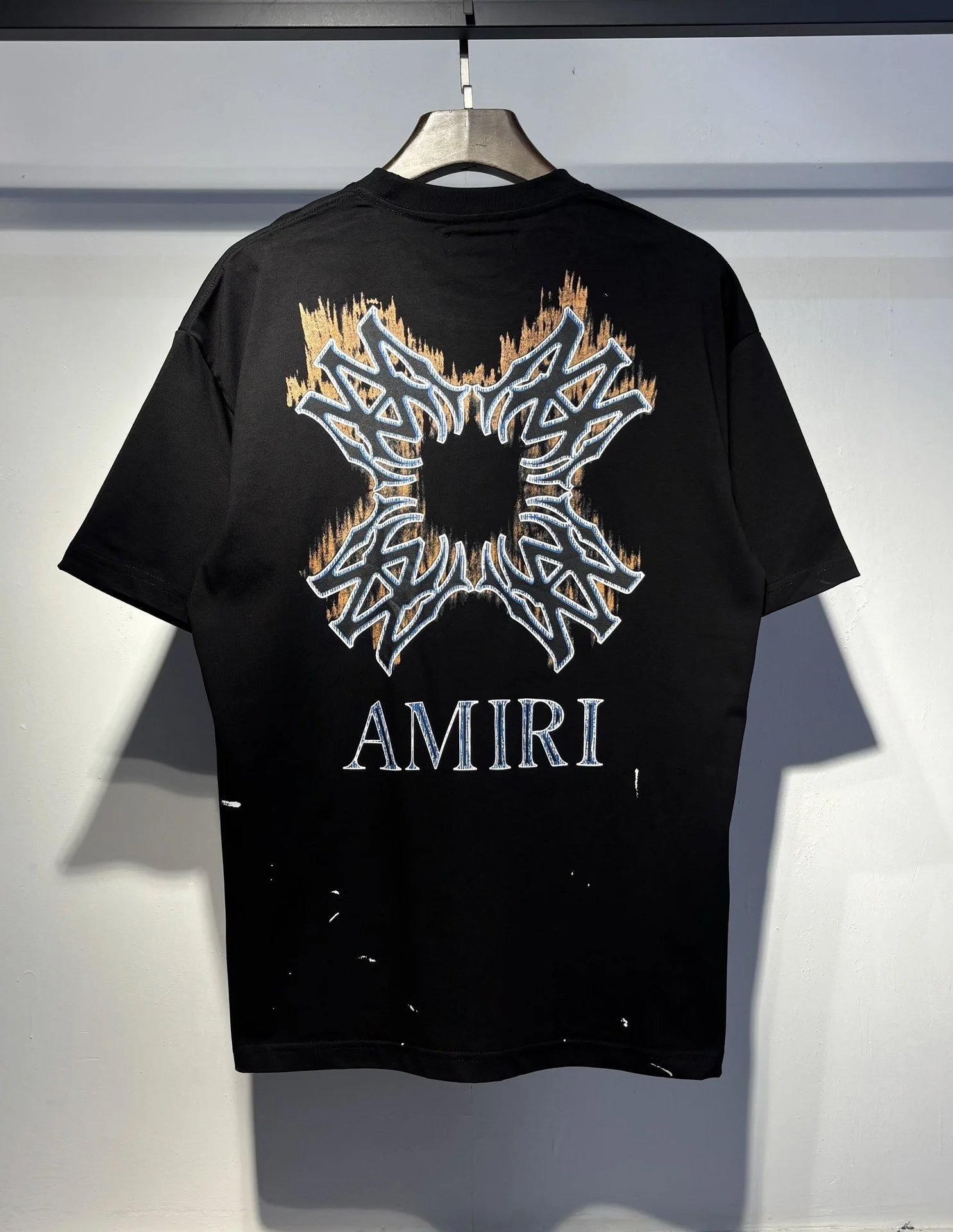 Amiri Logo Embroidered Black Polo with White Trim Polo Shirt - 15