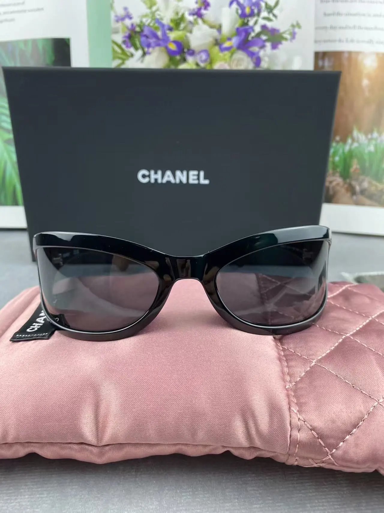 Chanel CC Logo Acetate Sunglasses Black - 9