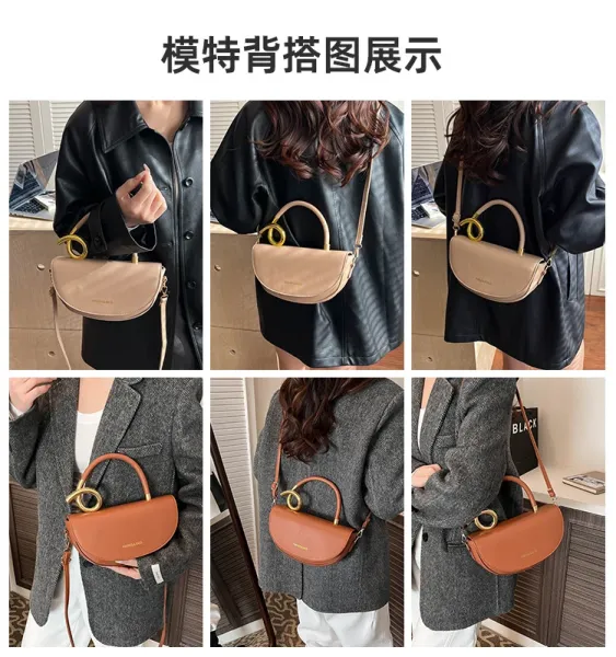 Design Black with Gold Twist Handle Handbag - 4