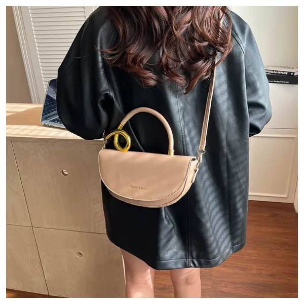 Design Black with Gold Twist Handle Handbag - 14