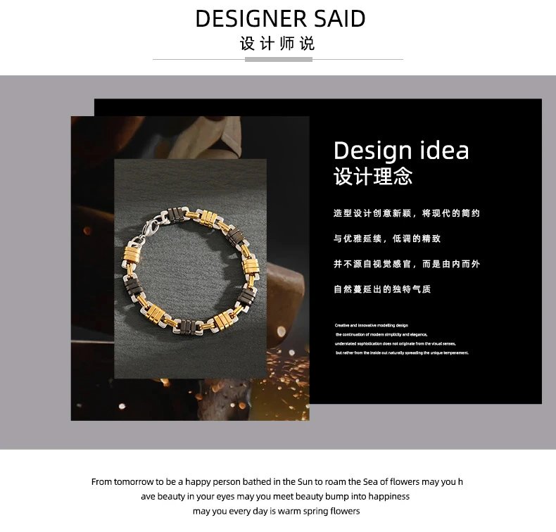 Design Two-Tone Link Bracelet Gold and Silver Bracelet Jewelry - 3