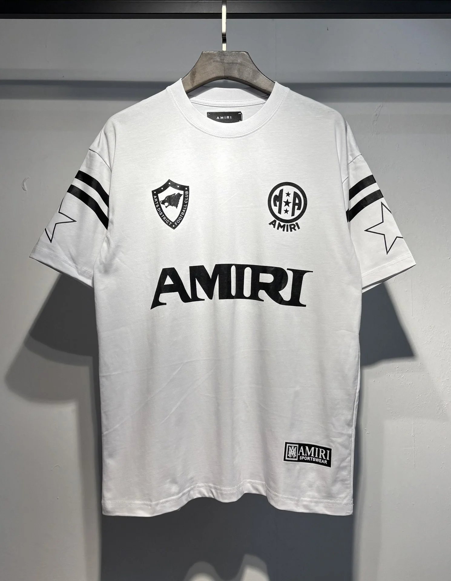 Amiri Logo Embroidered Black Polo with White Trim Polo Shirt - 24