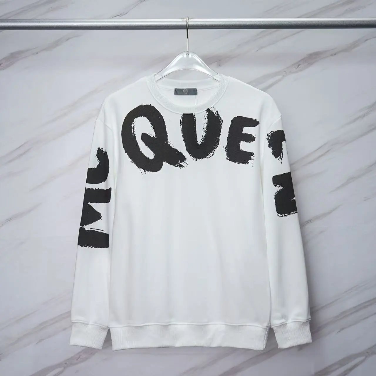 Alexander McQueen Painted Logo Brown Crewneck Sweater - 6