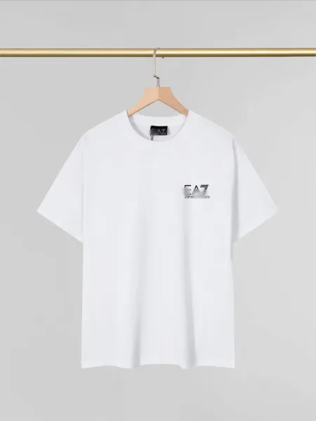Emporio Armani Logo Print White T-Shirt - 1