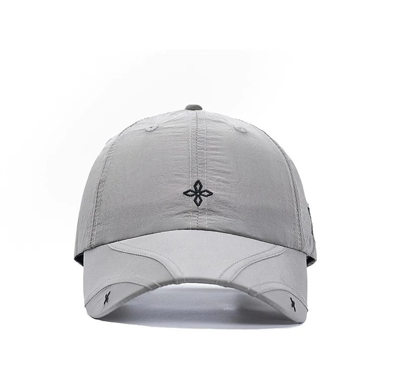 Design Structured Embroidered Baseball Cap Gray - 19