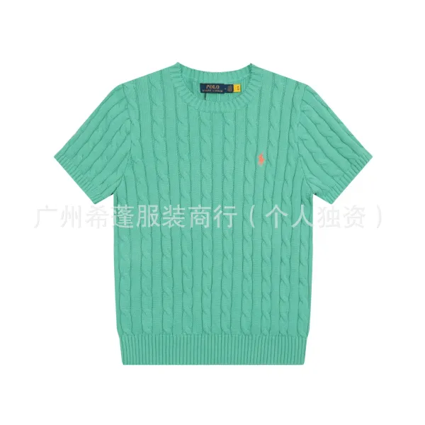 Polo Ralph Lauren Cable Knit Short Sleeve Sweater Mint Green - 1