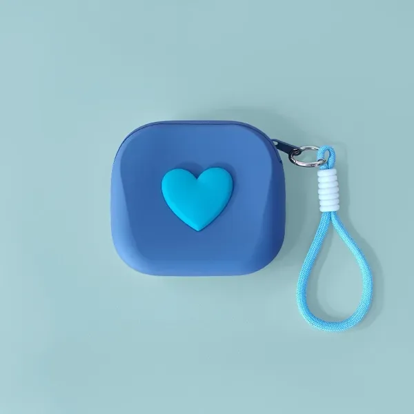 Design Heart Embossed Silicone Wristlet Purple Clutches - 11