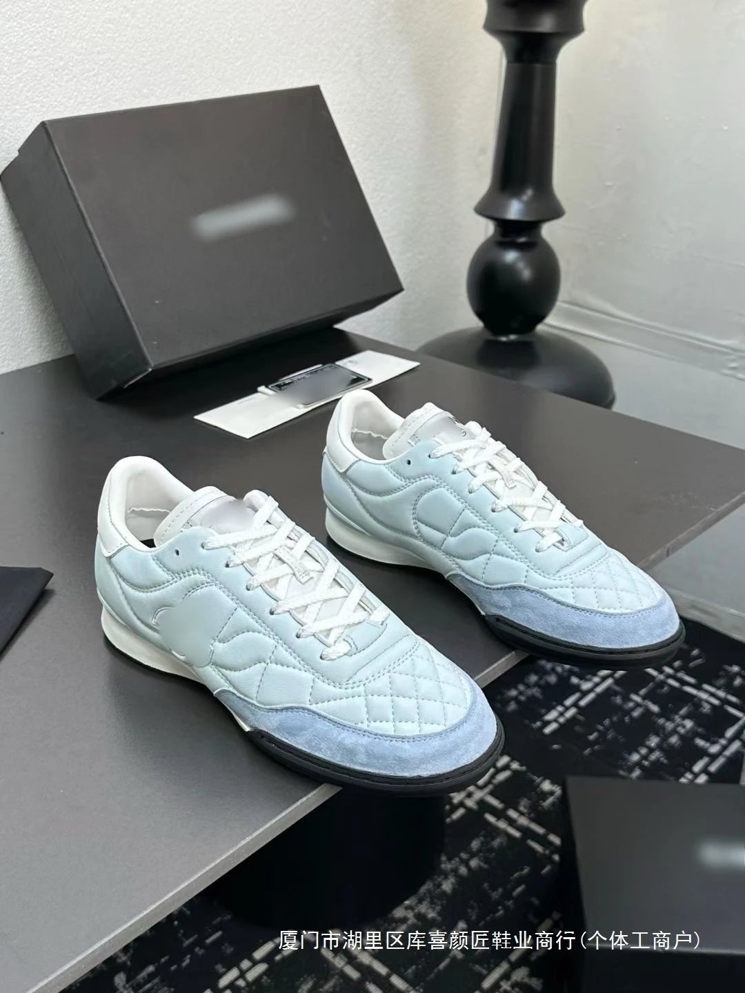 Chanel Sporty Quilted Silver Sneakers - 8