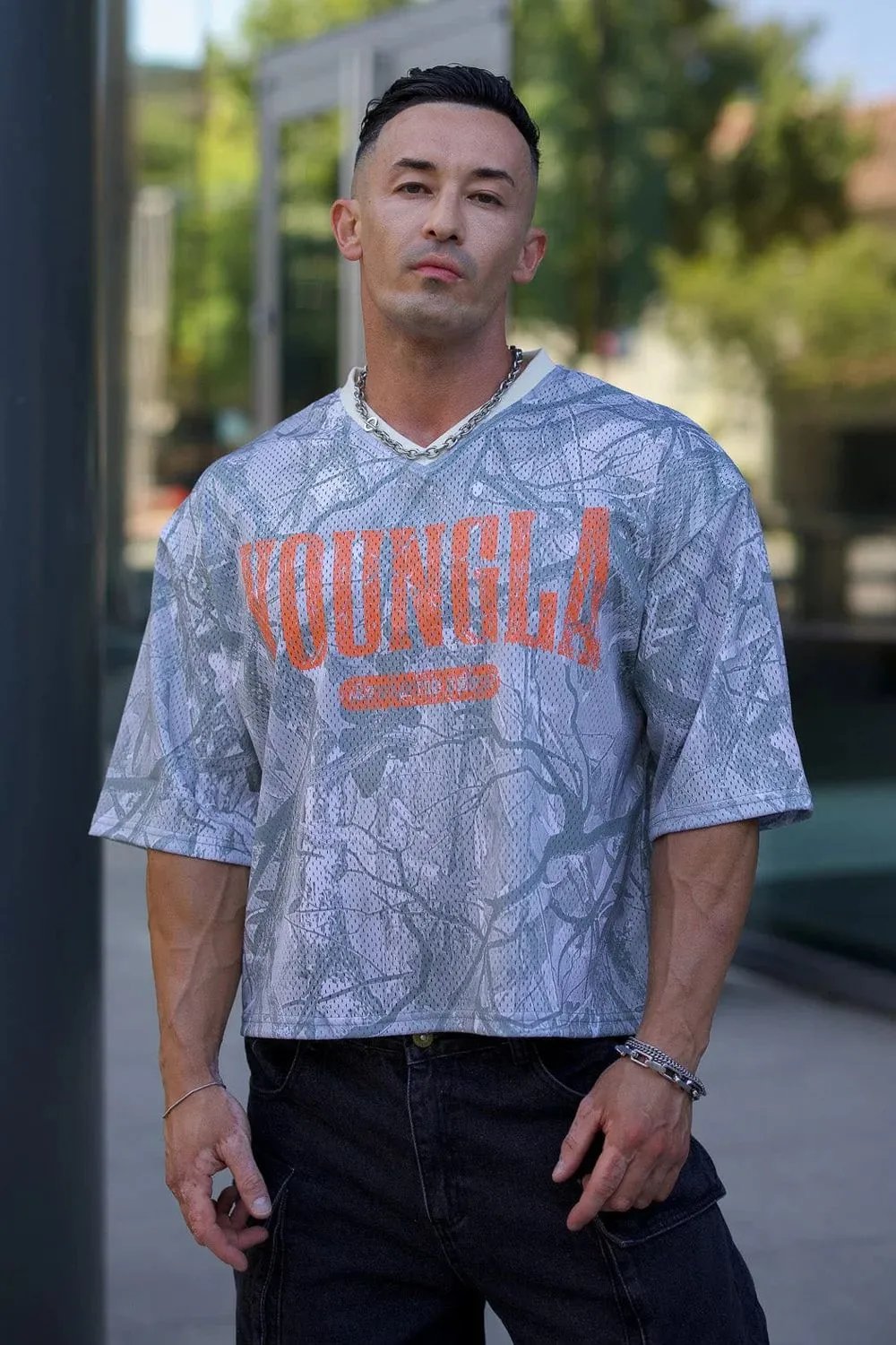 Design YOUNGLA Skull Mesh Jersey Navy Jersey - 15