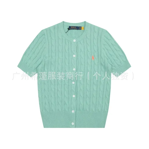 Polo Ralph Lauren Cable Knit Short-Sleeve Cardigan Mint Green - 1