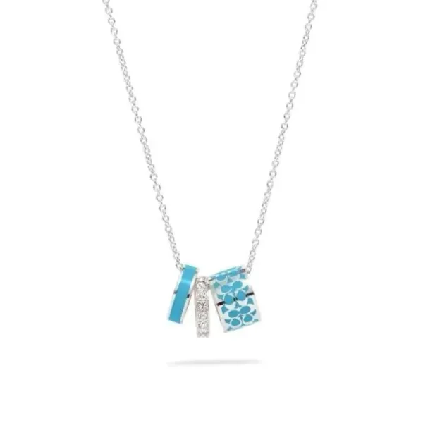 Coach Tabby Mini Pendant Necklace Turquoise Blue Jewelry - 1