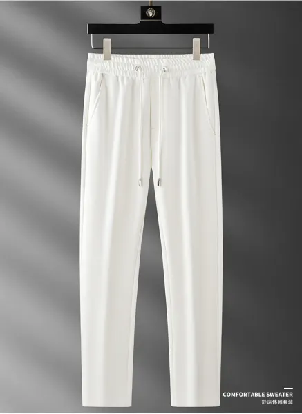 Design Black Ribbed Trim Sweater and Sweatpants Set - 14