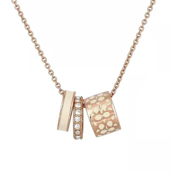 Coach Triad Pendant Necklace Rose Gold Jewelry - 1