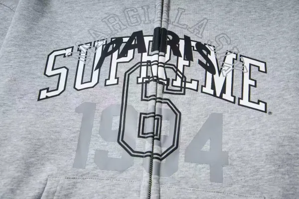 Supreme Archive Logo Zip-Up Hoodie Gray - 20