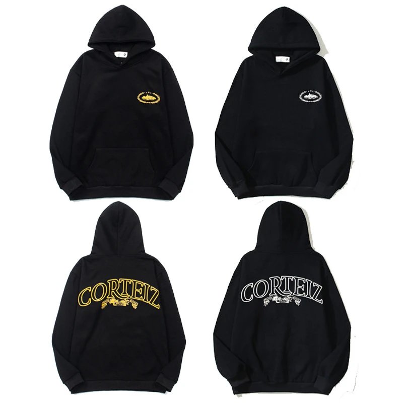 Design Embroidered Logo Black Hoodie - 23