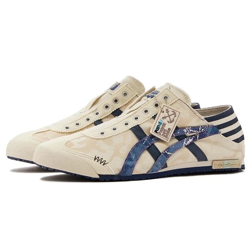 Onitsuka Tiger Mexico 66 Panda Pionk Beige Navy Canvas Sneakers