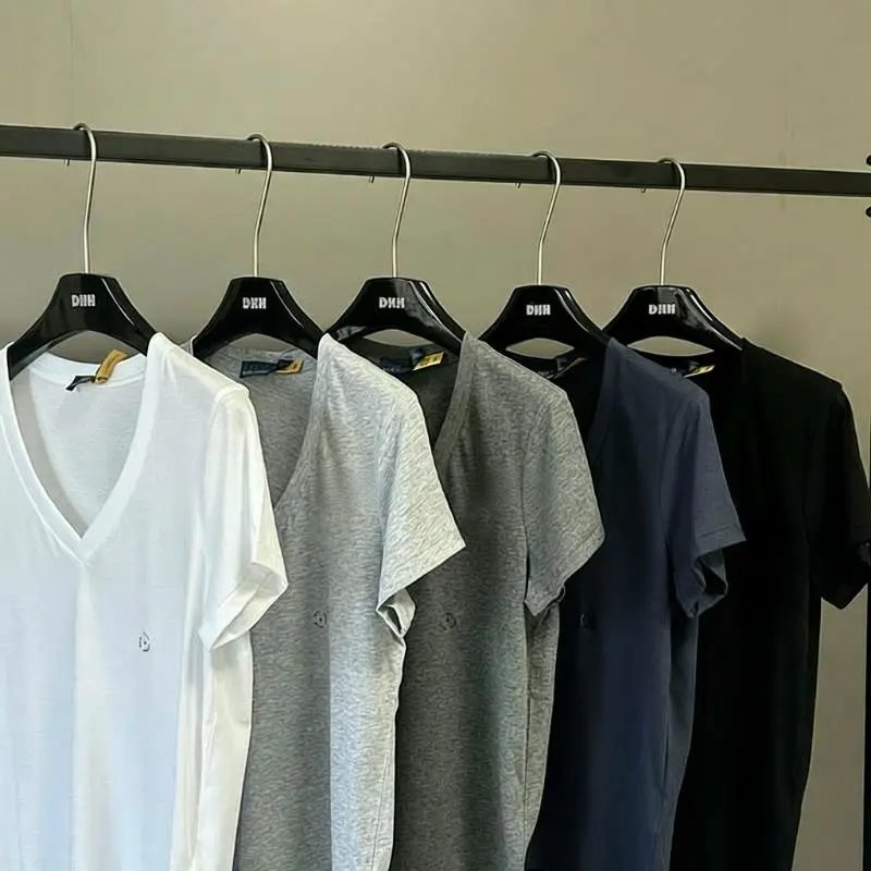 Design V-Neck Minimalist White T-Shirt - 3